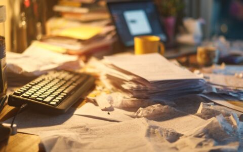 Representation of how people used to handle virtual assistancy the old manual way, image by Maria Stella Tupynambá.